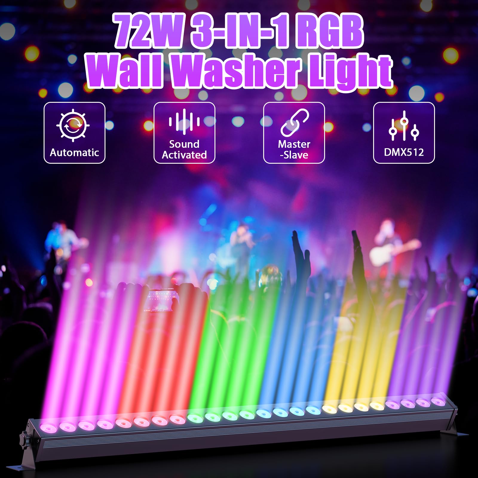 Amazon.co.jp: ZonQoonz 72W 24LED ウォッシュライト RGB 壁ライト